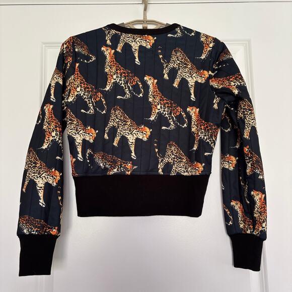Urban Outfitters Leopard Animal Novelty All Over Print AOP quilted sweatshirt - Picture 4 of 10